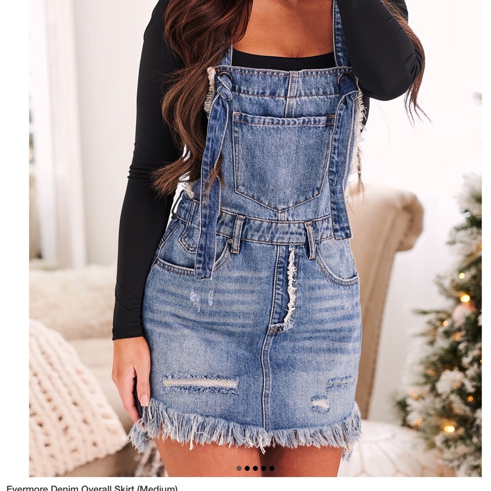 NWT Evermore denim overalls dress